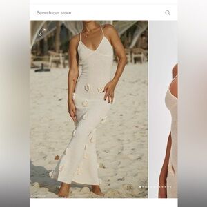 Knit maxi dress with flowers